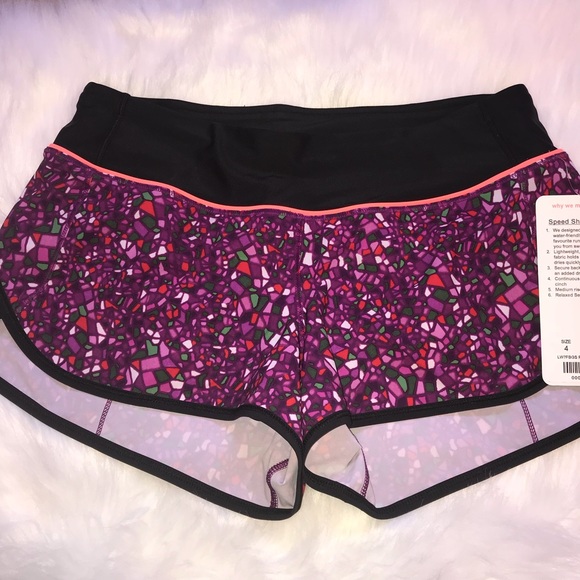 NWT PARADISE MULTI LULULEMON SPEED SHORT H2O - - 4 - Picture 5 of 8